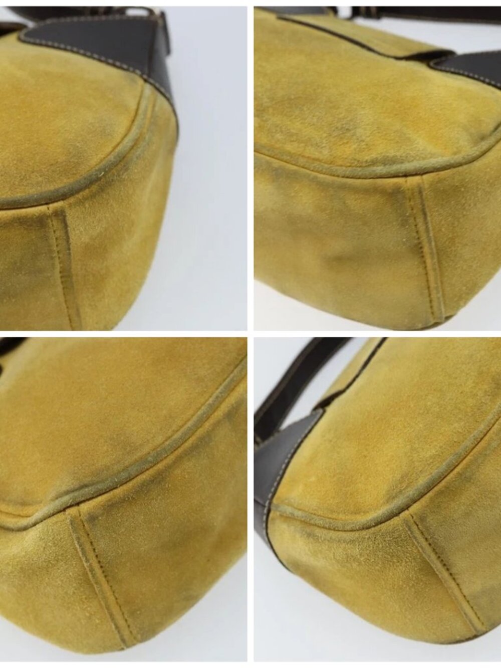 PRADA Shoulder Bag Suede Yellow Silver Auth ARZ148 - Picture 16 of 16